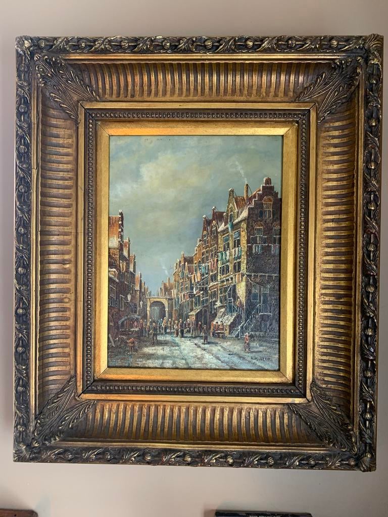 Schilderij van H. Müller met schitterende lijst, Ophalen