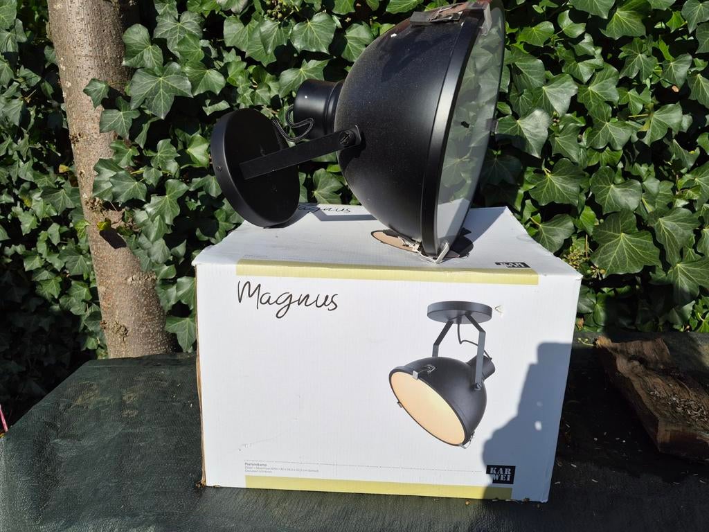 Moderne zwarte plafondlamp - Magnus, Ophalen, Zo goed als nieuw, Metaal, Modern
