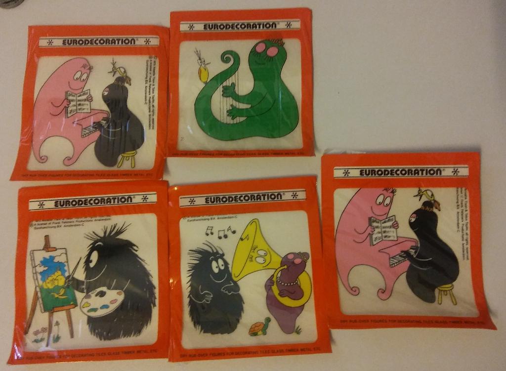 Barbapappa Chanowski eurodecoration plakplaatjes vintage, Verzamelen, Ophalen of Verzenden, Overige figuren, Gebruikt, Beeldje of Figuurtje