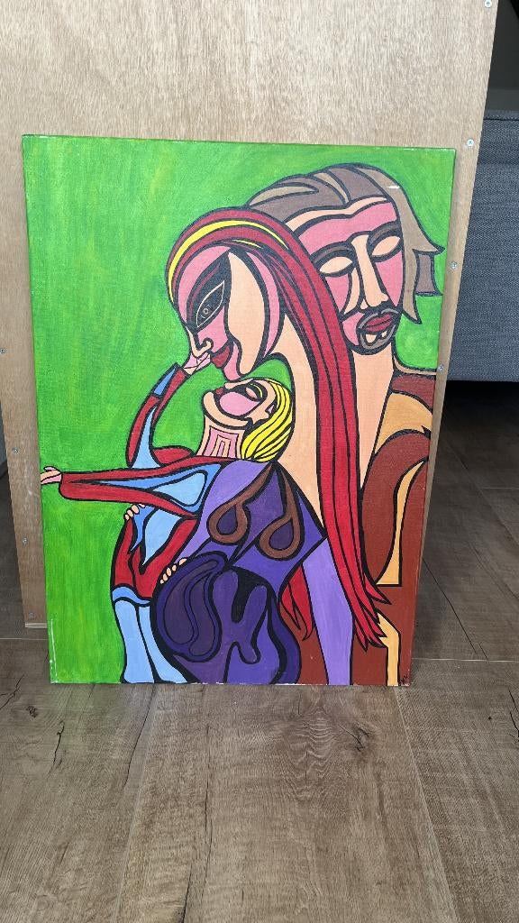 Te koop: schilderij met thema Liefde & Gezin, Antiek en Kunst, Kunst | Schilderijen | Klassiek, Ophalen of Verzenden