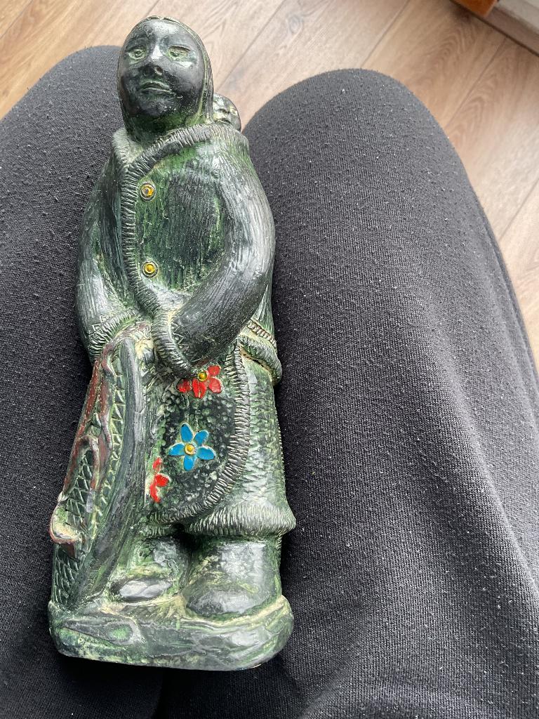 Wolf Sculptures Canada eskimo beeld origineel, Ophalen of Verzenden, Zo goed als nieuw, Mens