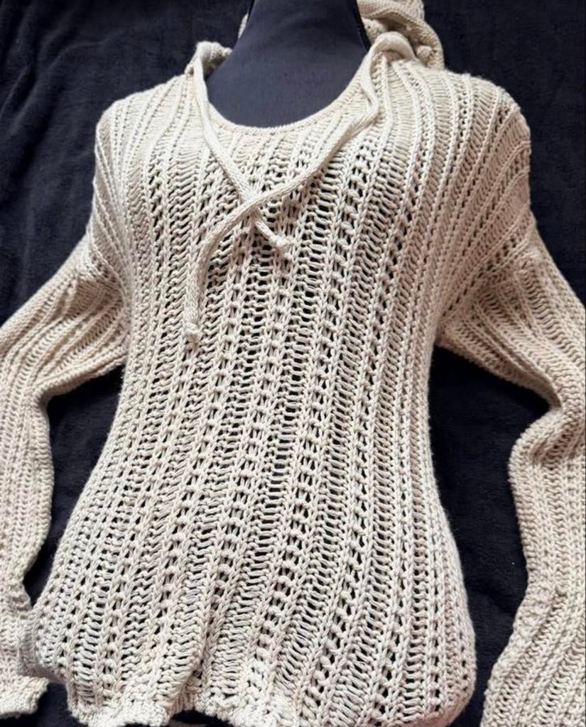 Z.g.a.n. Gebreide Hoodie Trui - Moost Wanted. Maat L., Kleding | Dames, Ophalen of Verzenden, Zo goed als nieuw, Maat 42/44 (L)