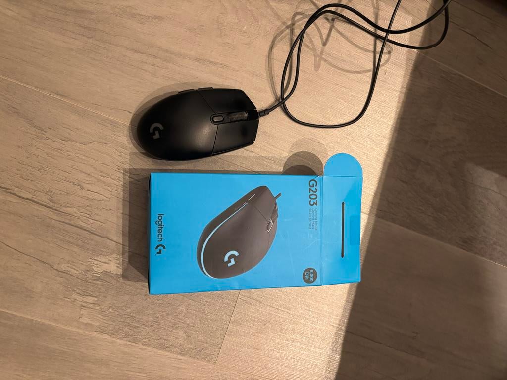 Logitech G203 Gaming Muis - Bedraad, Zwart, Computers en Software, Muizen, Muis, Verzenden, Gaming muis, Zo goed als nieuw