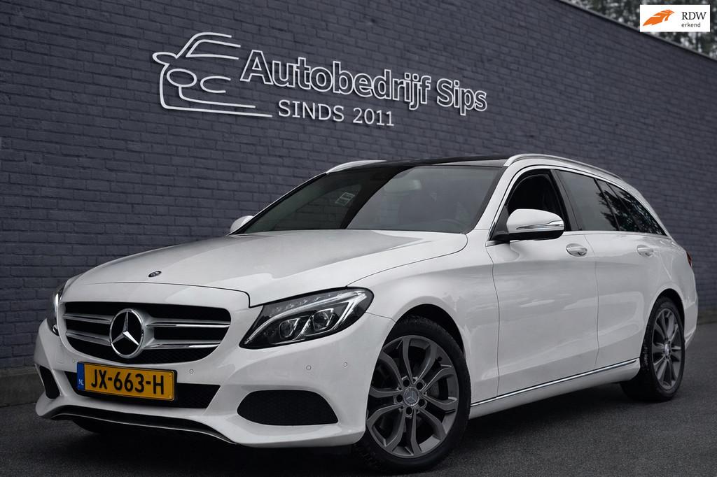 Mercedes-Benz C-klasse Estate 180 Prestige | Pano | Stoelver, Automaat, Achterwielaandrijving, Leder en Stof, Wit