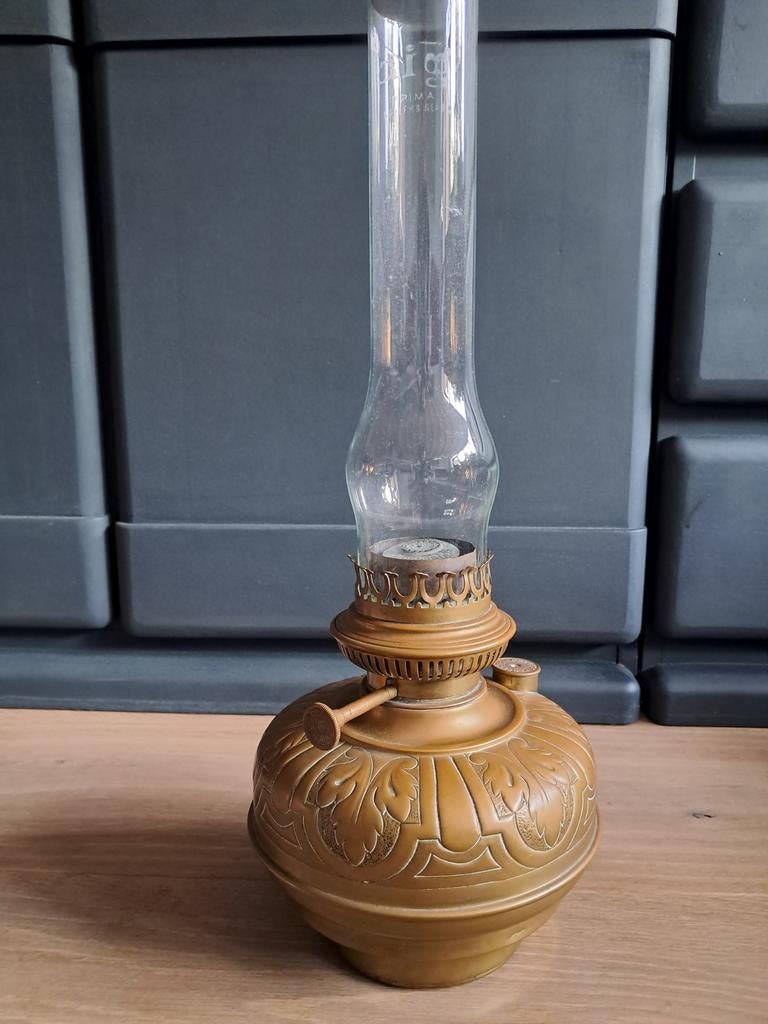 Olielamp brevete l&r 1883 petroleum lamp groot, Antiek en Kunst, Ophalen of Verzenden