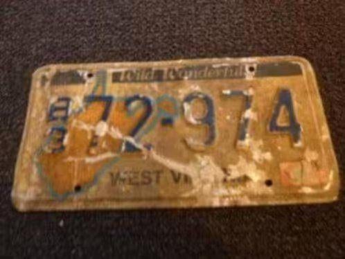 Kentekenplaat licenseplate West Virginia 3 USA, Verzenden, Gebruikt, Auto's