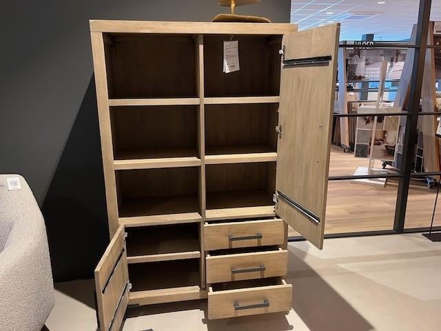 Half hoge kast eikenhout br:100xh:160xd:45 cm, Ophalen, Chita, Info@vissermeubelen.nl, Eikenhout