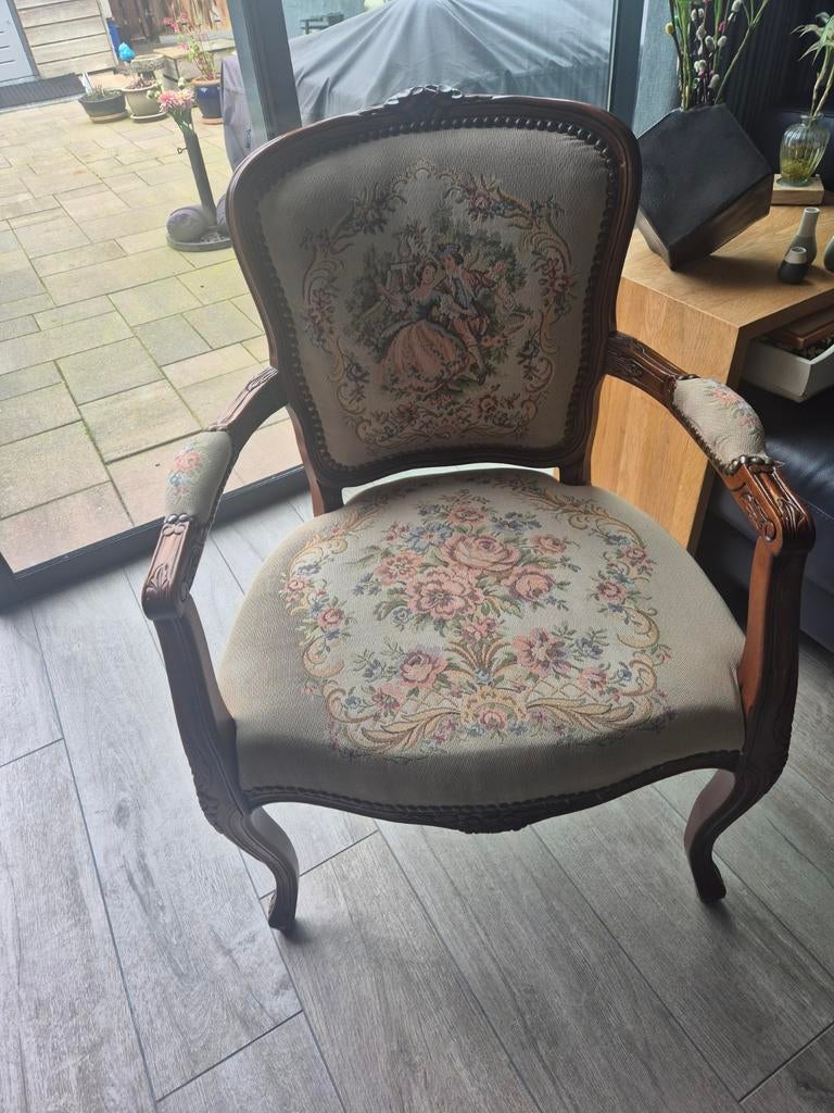 Elegante Lodewijk XV Fauteuil in Rococo Stijl, Ophalen