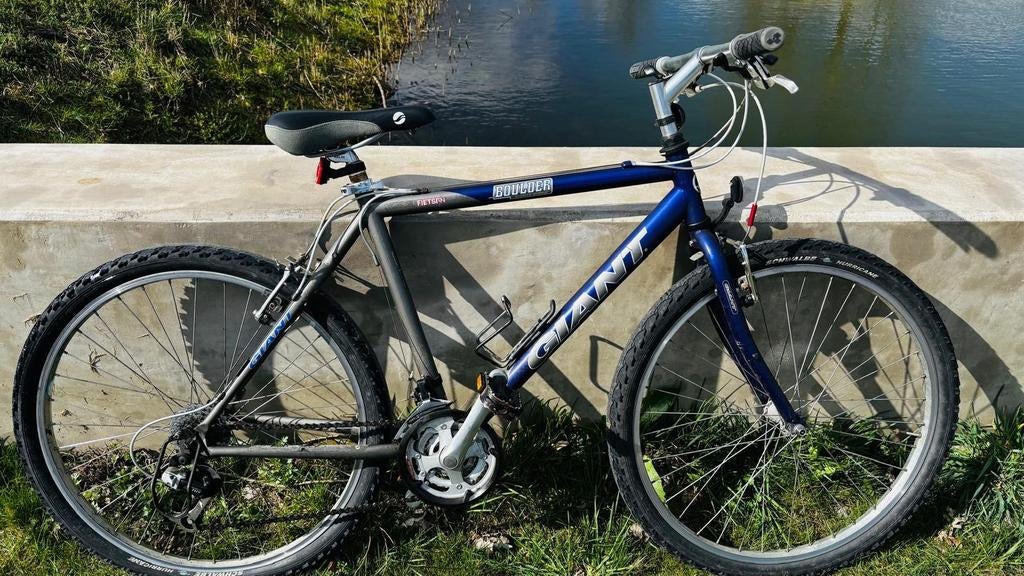 Giant Boulder Mountainbike - Blauw/Zilver, Gebruikt, Heren, Geen vering, 53 tot 57 cm