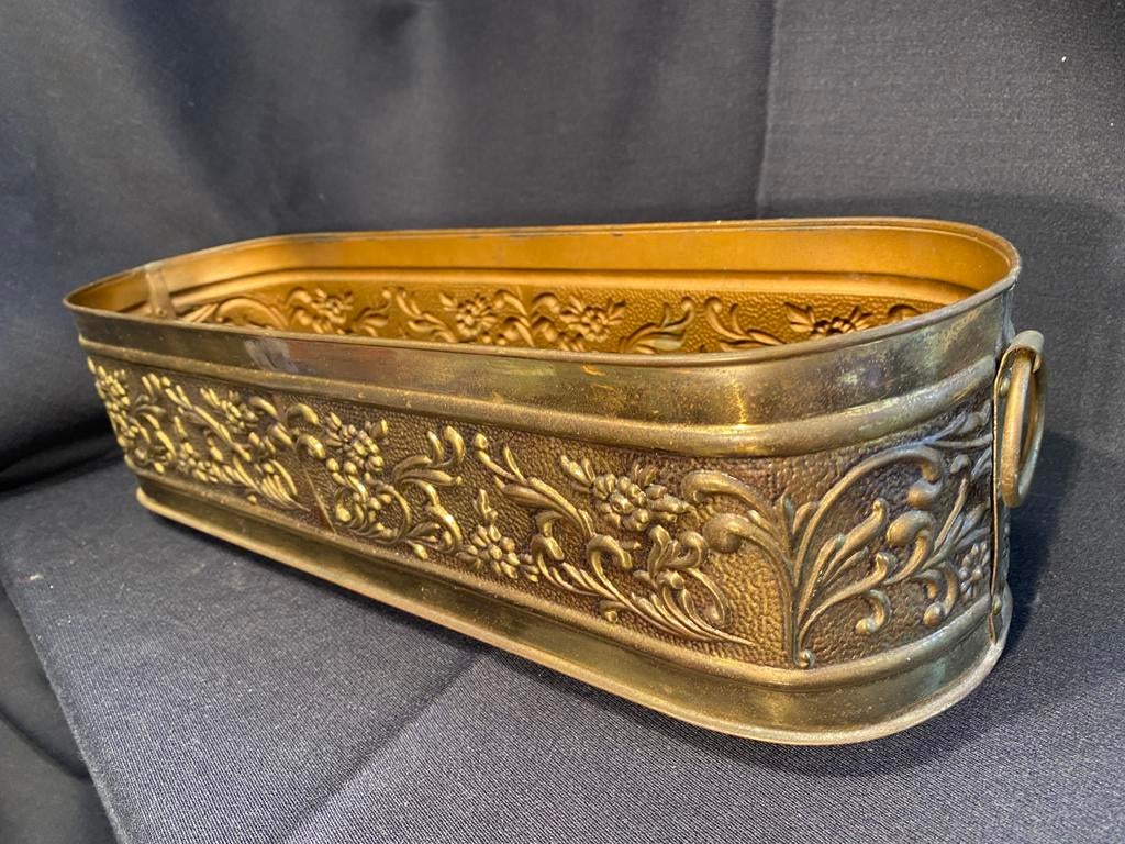 Antieke koperen plantenbak met handvatten, Ophalen