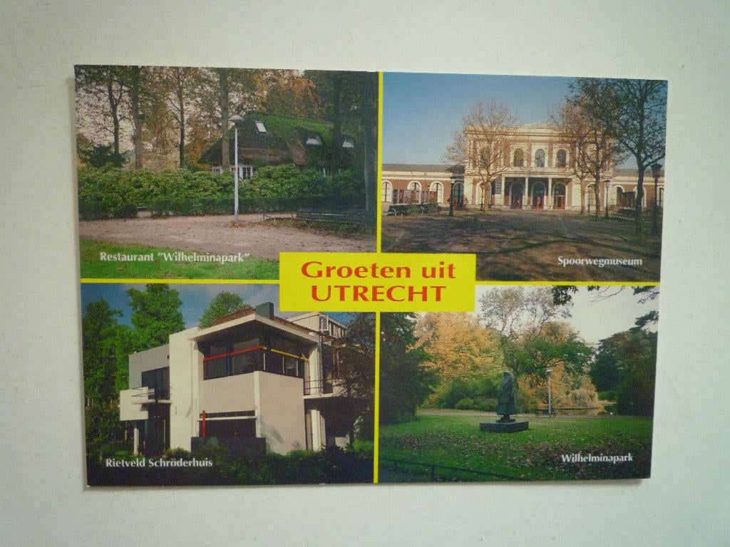 Groeten uit Utrecht Spoorwegmuseum Rietveld Schroderhuis, Ophalen of Verzenden, Voor 1920, Utrecht