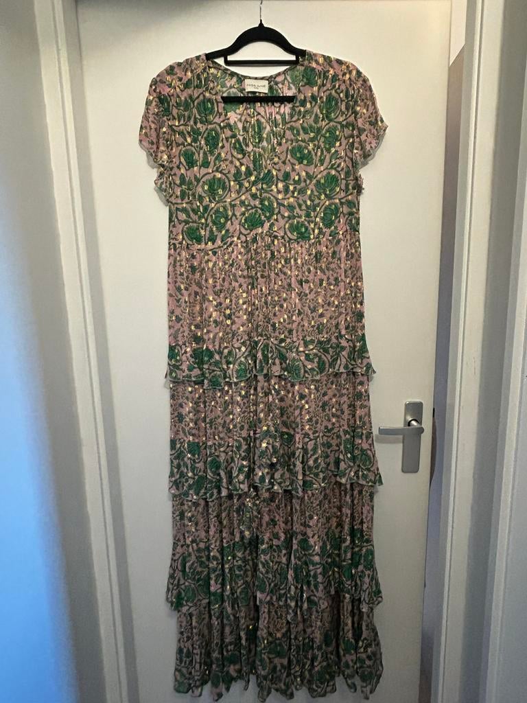 Roze/groene zomerjurk Miss June, Maat 38/40 (M), Ophalen of Verzenden, Zo goed als nieuw, Roze