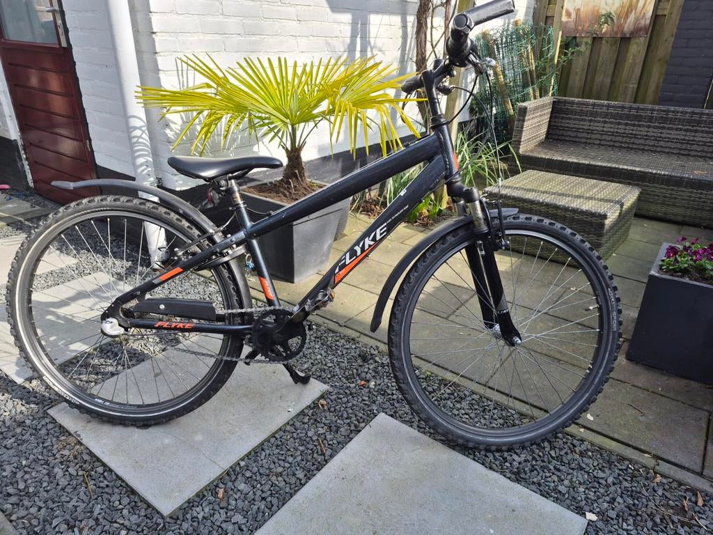 Flyke jongensfiets / mountainbike - Zwart/Oranje, Gebruikt, Hardtail, Heren, Ophalen of Verzenden