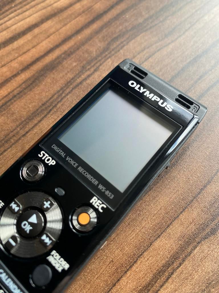 Olympus WS-853 Digitale Voice Recorder met hoes, Ophalen of Verzenden, Zo goed als nieuw