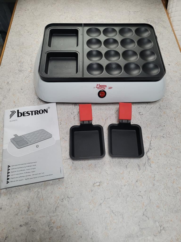 Bestron elektrische poffertjes maker, Witgoed en Apparatuur, Kookplaten, Zo goed als nieuw, Ophalen of Verzenden