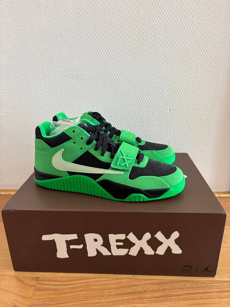 Jordan x Travis Scott CJ1 T-Rexx Jack Green Spark 44, Ophalen of Verzenden, Nieuw, Overige kleuren, Sneakers of Gympen
