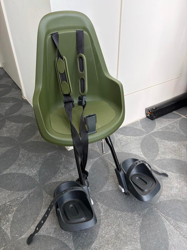 Bobike Mini Go fietszitje voor baby's - Groen, Ophalen, Voetsteuntjes, Voorzitje, Zo goed als nieuw