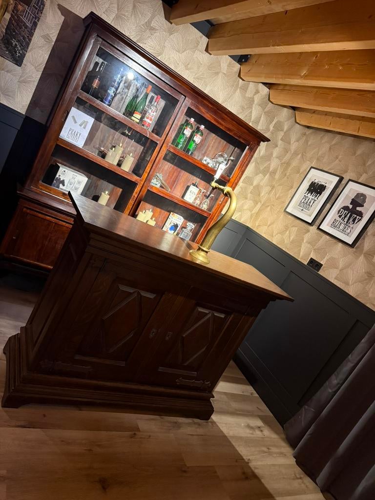 Antieke bruine bar bruin cafe mancave toog kroeg overkapping, Huis en Inrichting, Barren, Ophalen of Verzenden, Zo goed als nieuw