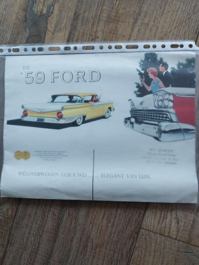Ford '59 folder - Origineel, Ford, Ophalen of Verzenden, Zo goed als nieuw, Ford