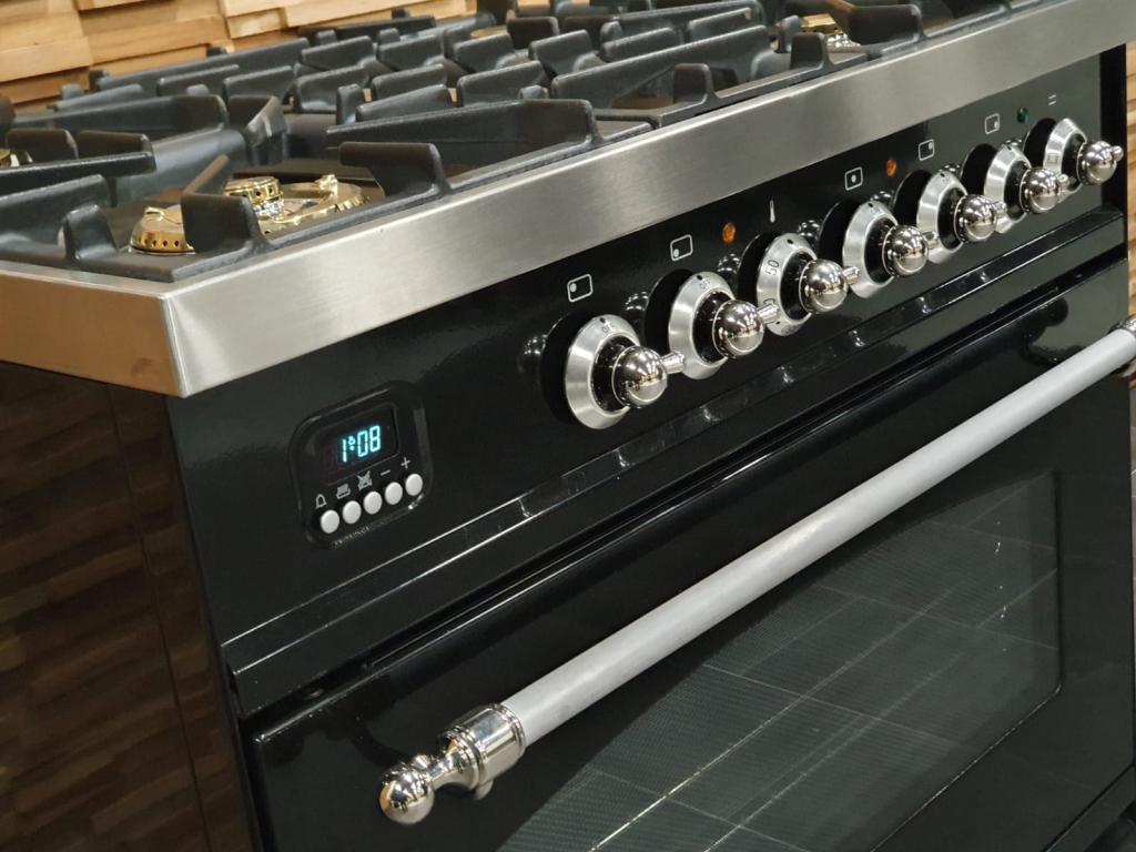 🔥Luxe Boretti Fornuis 80cm hoogglans zwart & rvs 1 oven, Niet ingevuld, 60 cm of meer, Niet ingevuld, Ophalen of Verzenden