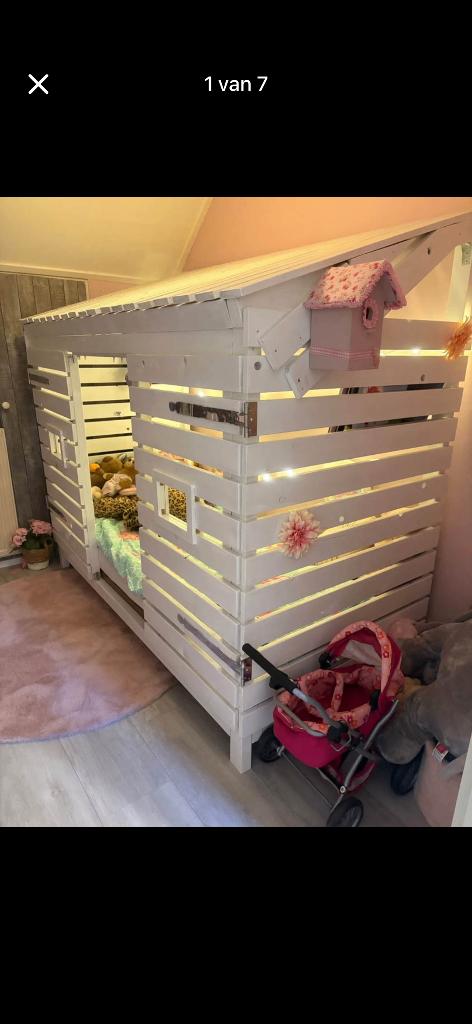 Prachtig bedhuisje kind, Ophalen, Zo goed als nieuw, Lattenbodem, Minder dan 70 cm