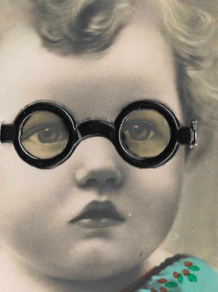 Mechanische kaart Kind met echte bril Amag, Verzamelen, Verzenden, 1920 tot 1940, Ongelopen, Kinderen