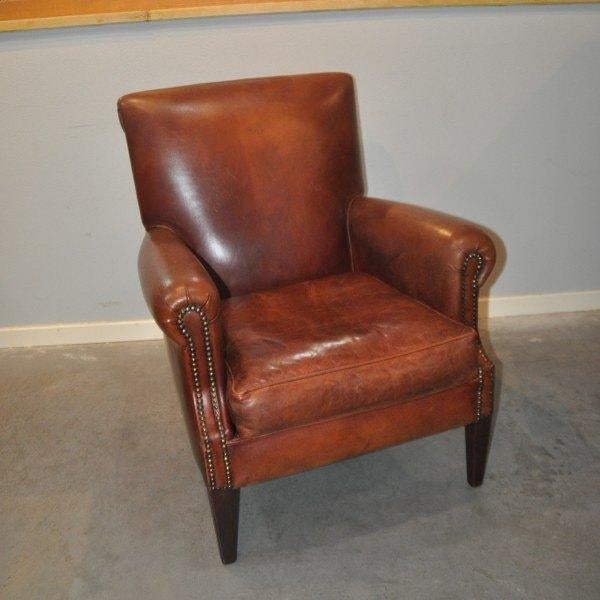 Kleine schapenleren fauteuil, Ophalen of Verzenden