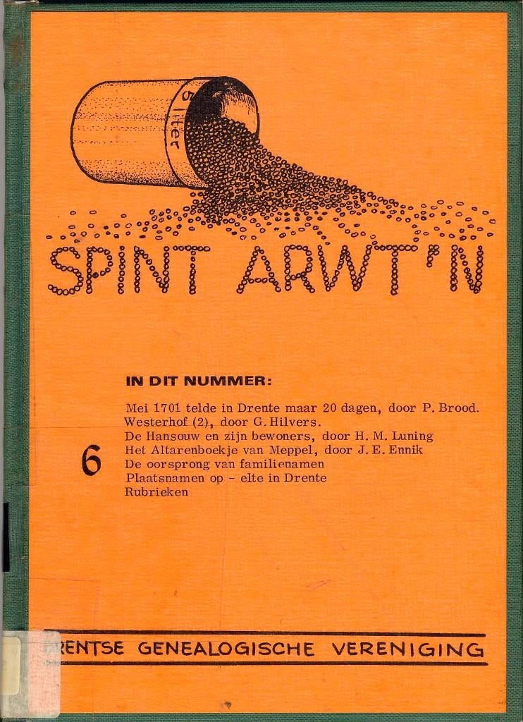 Genealogie Drenthe. Spint Arwt’n, jaargang 1974, Boeken, Geschiedenis | Stad en Regio, Ophalen of Verzenden, Gelezen