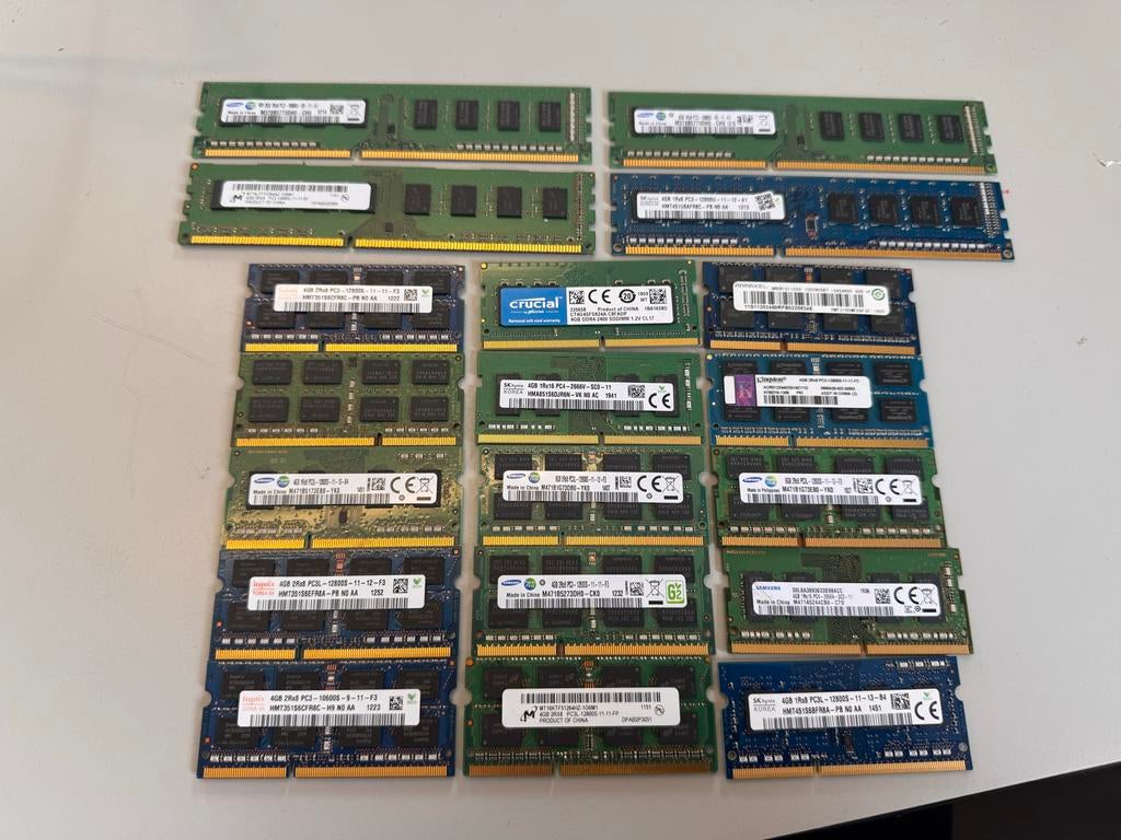 Diverse RAM geheugen DDR3 en DDR3L, Computers en Software, RAM geheugen, Gebruikt, Server, 8 GB, DDR3