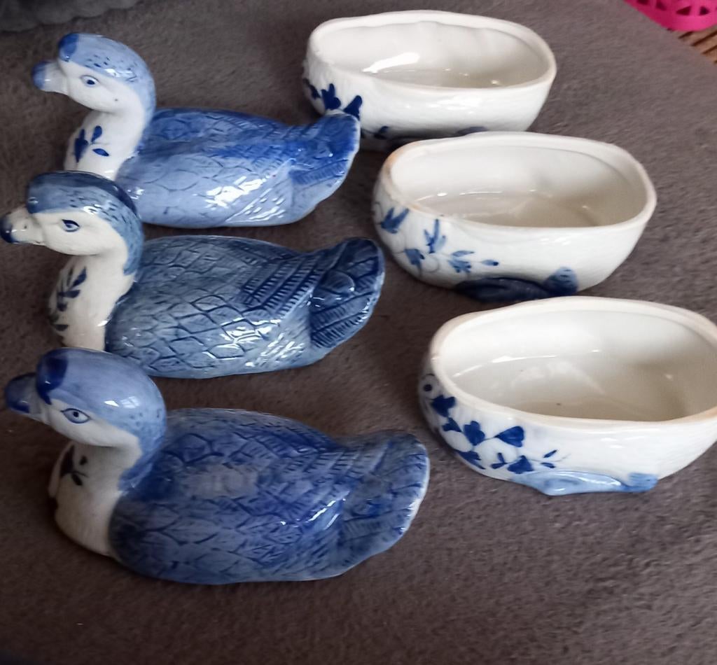 3 Vintage porseleinen eenden uit Jingdezhen China Pasen, Ophalen of Verzenden
