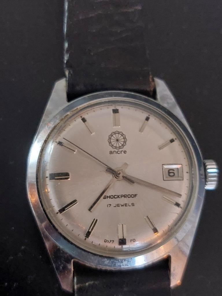 ANCRE 17JEWELS SHOCKPROOF HEREN HORLOGE ZIE BESCHRIJVING, Sieraden, Tassen en Uiterlijk, Horloges | Antiek, Ophalen of Verzenden