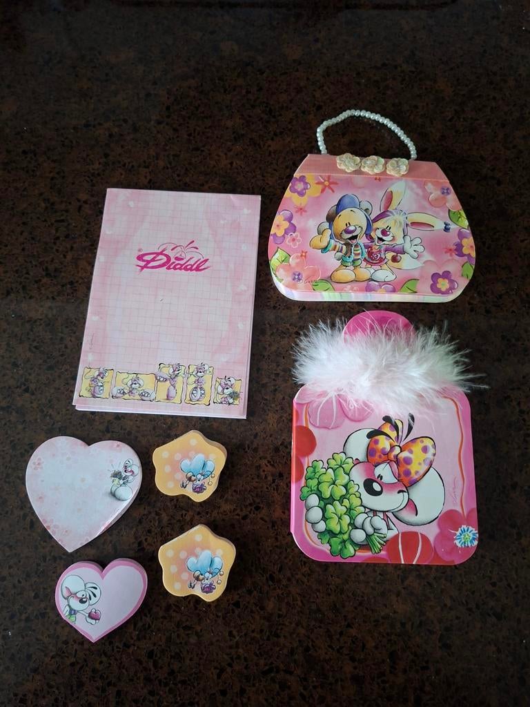 Diddl setje met notitieblok en blikjes, Ophalen of Verzenden