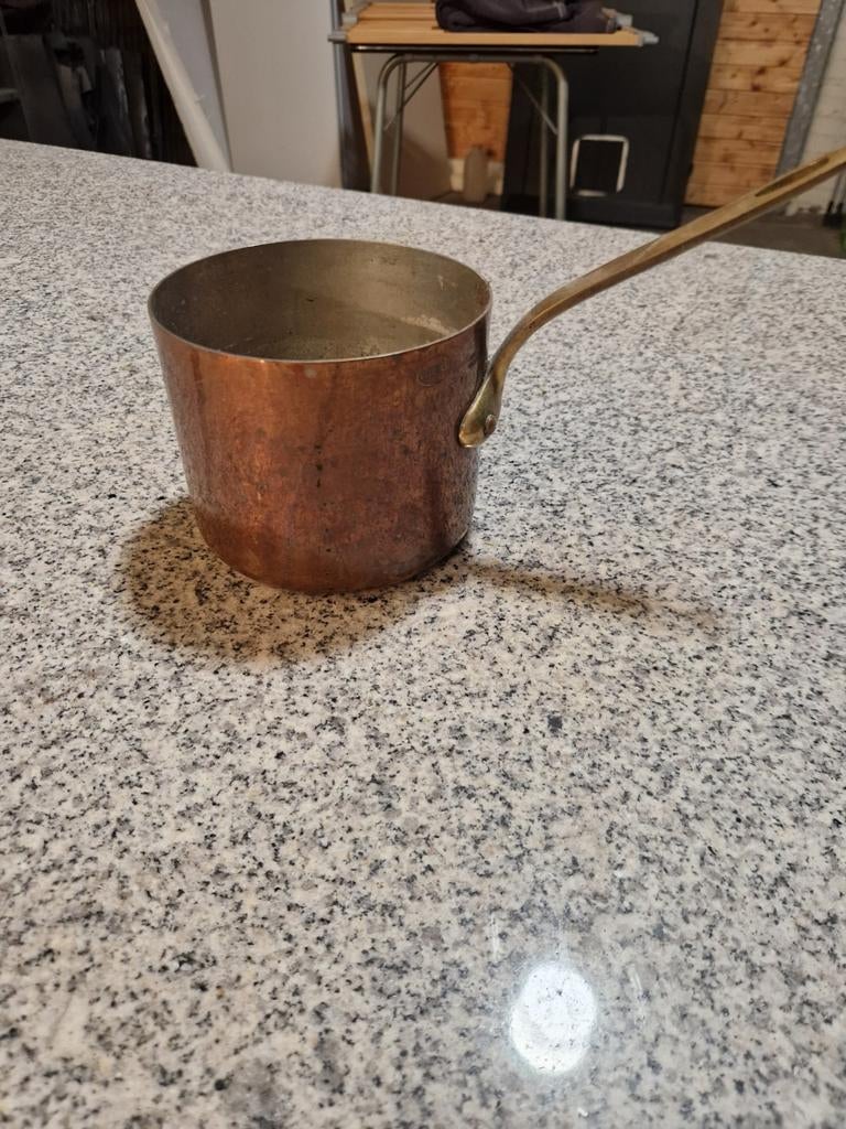 Villedieu Koperen Sauspan - Made in France, Ophalen of Verzenden, Gebruikt, Overige materialen, Kookpan of Snelkookpan