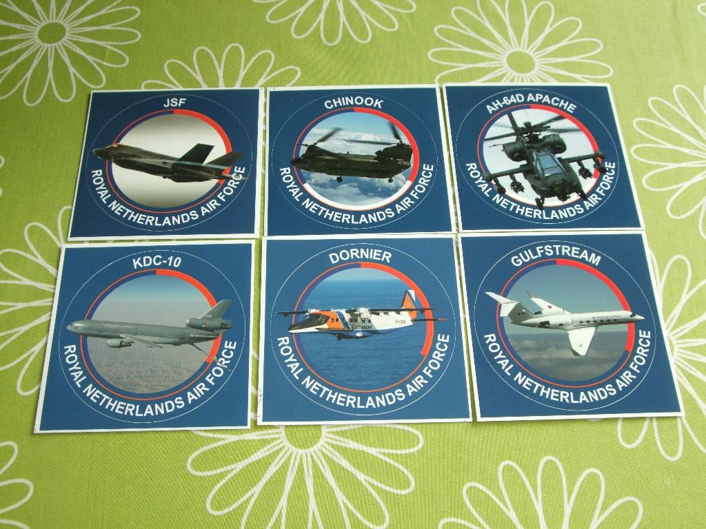 5 Stickers Royal Netherlands Air Force, Verzamelen, Militaria | Algemeen, Ophalen of Verzenden, Luchtmacht, Nederland, Overige typen
