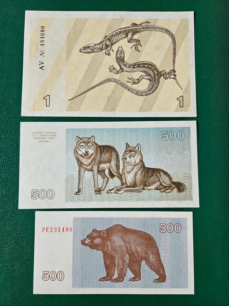 Bankbiljetten Lithuania set talonas aUNC, Ophalen of Verzenden, Overige landen, Setje