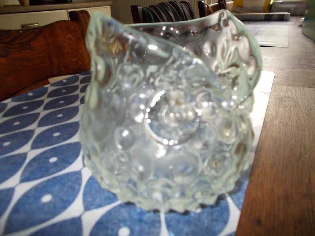 🦉Grote glazen waxinelicht uil , windlicht., Overige materialen, Ophalen of Verzenden, Zo goed als nieuw, Kandelaar