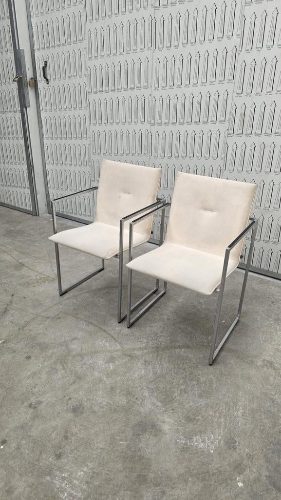 2 Arco Frame - Creme (stof), Huis en Inrichting, Stoelen, Ophalen of Verzenden, Gebruikt