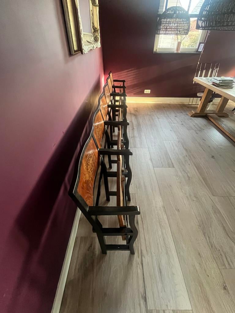 Vintage bioscoopbank met zelfopklappende zittingen, Ophalen