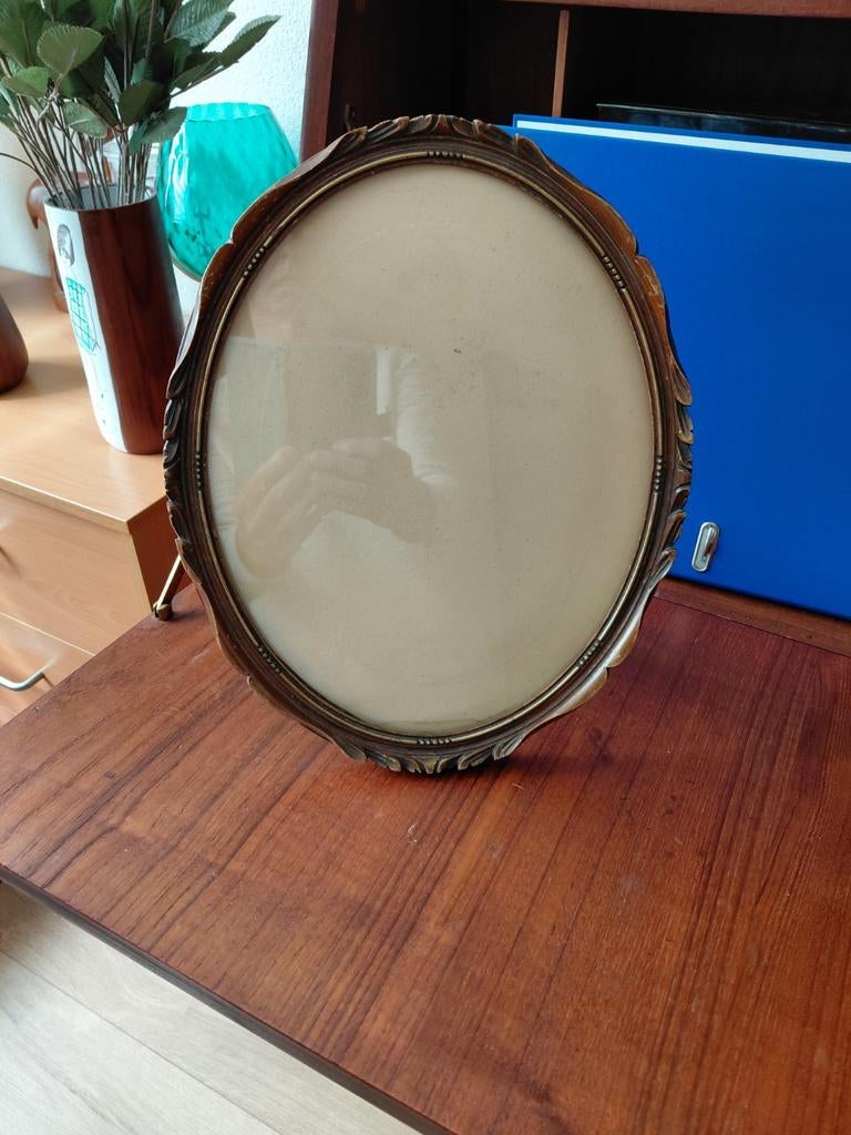 Antieke ovale fotolijst 27x33 cm, Ophalen of Verzenden