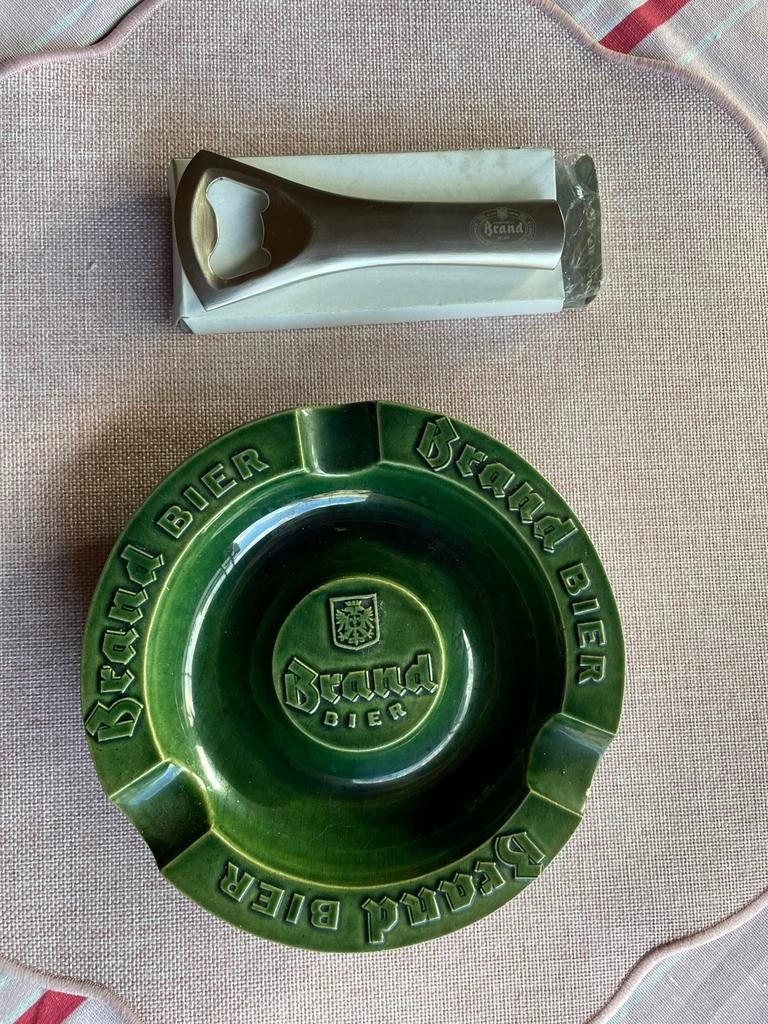 Oude brand bier asbak en rvs opener, Verzamelen, Ophalen of Verzenden, Flesopener, Overige merken