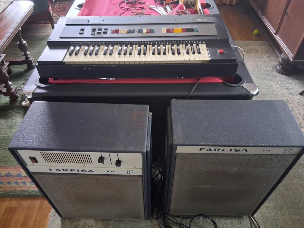 Farfisa Bravo orgel met versterker en luidsprekerboxen, Ophalen