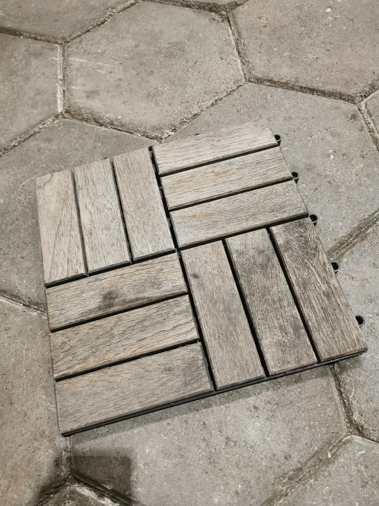 47 Hardhouten Terrastegels 30x30cm met Kliksysteem, Tuin en Terras, Ophalen, Gebruikt, Hout
