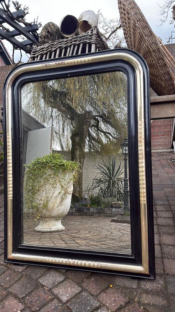 Antieke spiegel ( bladzilver ), Ophalen of Verzenden, Rechthoekig