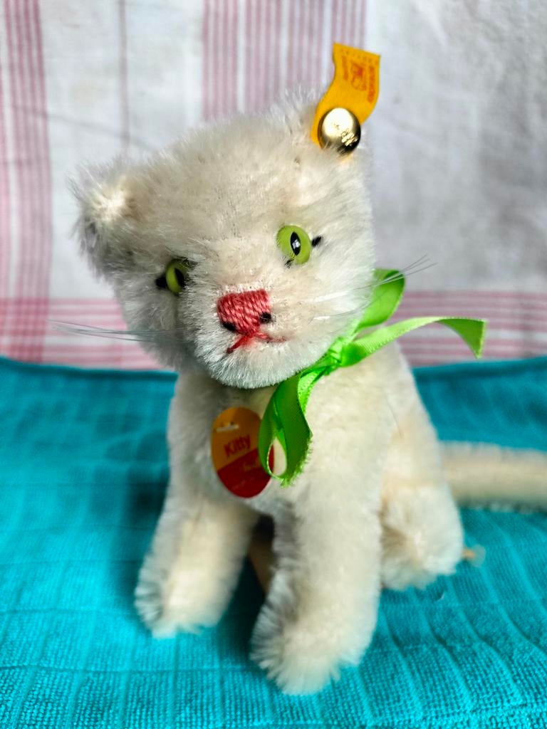 Vintage Brocante Speelgoed STEIFF kat poes, Ophalen of Verzenden