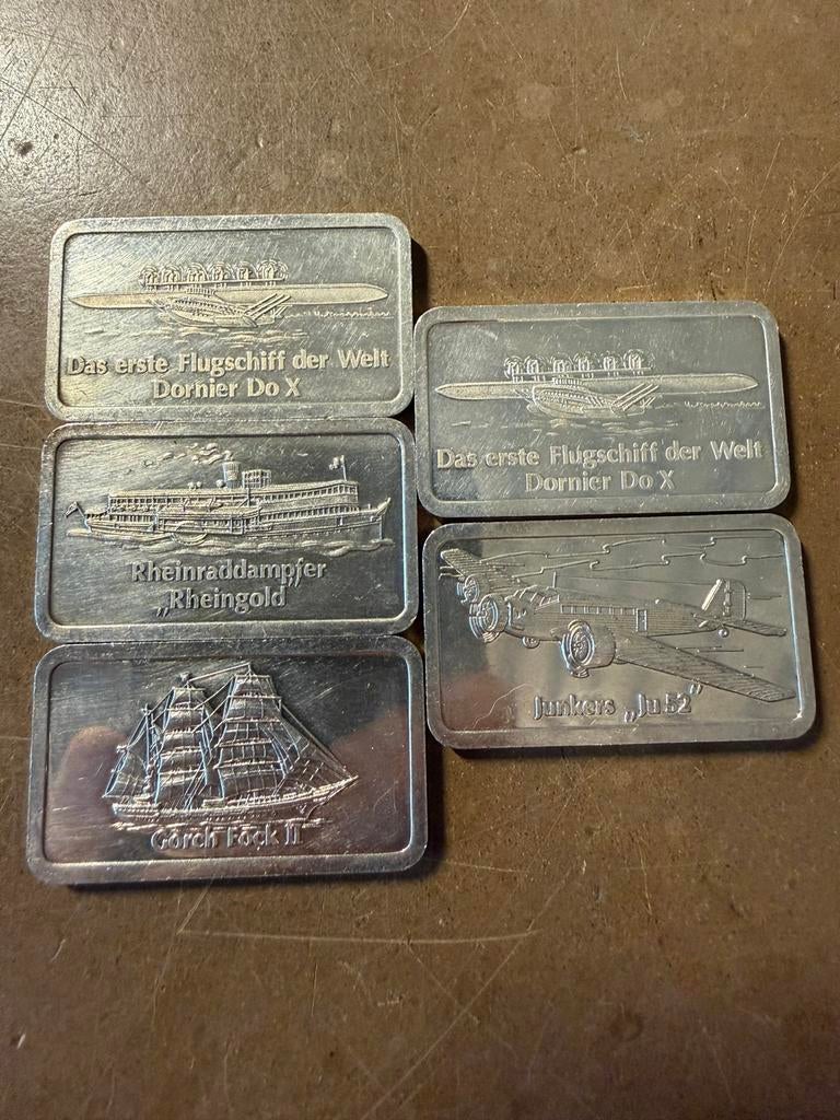 Degussa schepen en vliegtuigen collectie, Ophalen of Verzenden, Zilver