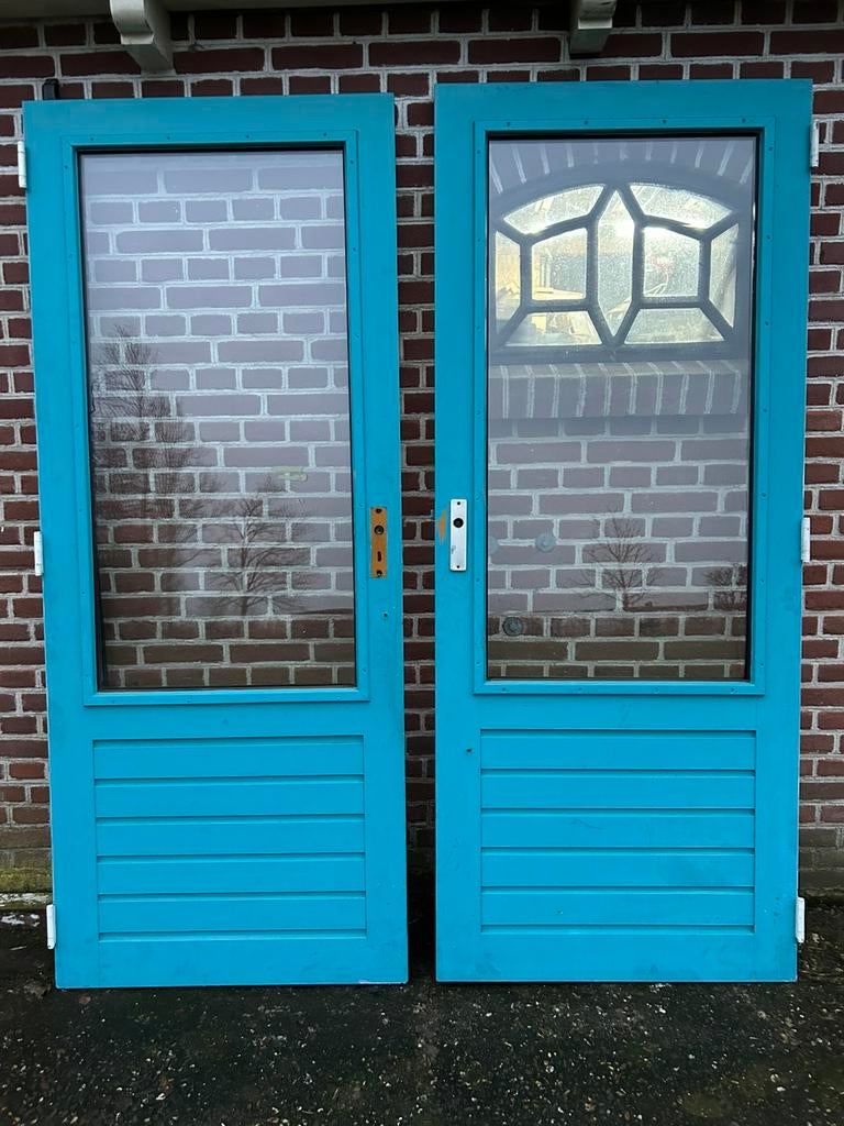 Hardhouten achterdeur 82,5x201,5cm., Ophalen, Gebruikt, 80 tot 100 cm, Buitendeur
