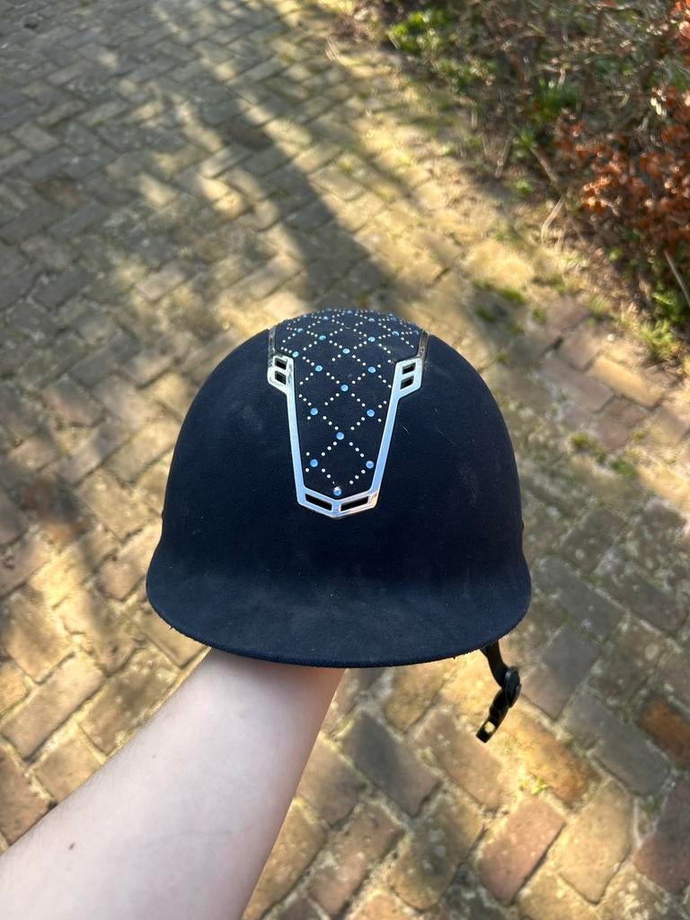 blauwe glitter cap, Ophalen of Verzenden, Zo goed als nieuw, Dressuur, Cap