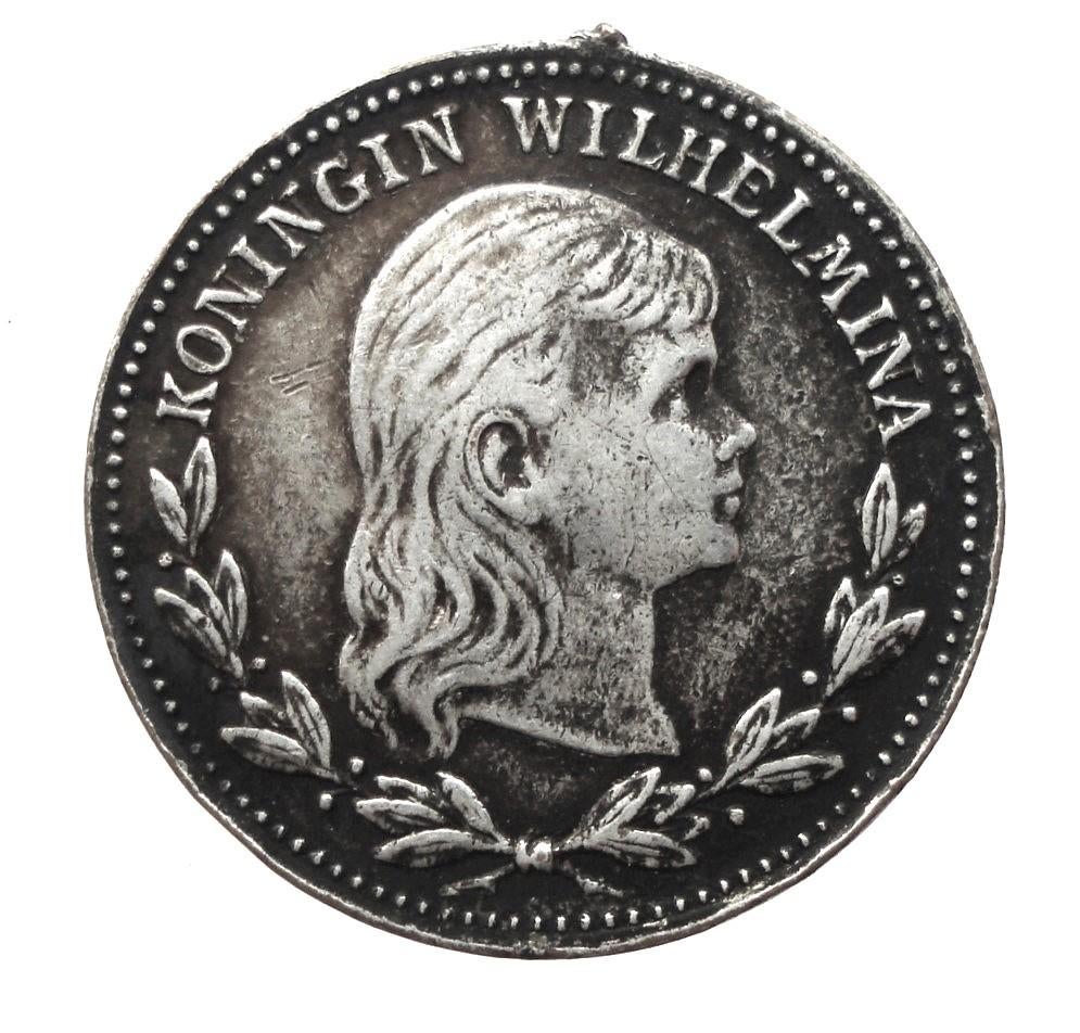 Nederland penning o.a. Koningin Regentes Emma z.j. (zilver), Postzegels en Munten, Penningen en Medailles, Ophalen of Verzenden