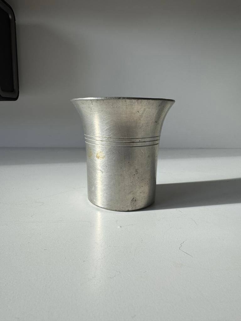 Oude Tinnen Beker - Meeuws & Zoon Den Haag Holland, Antiek en Kunst, Ophalen of Verzenden