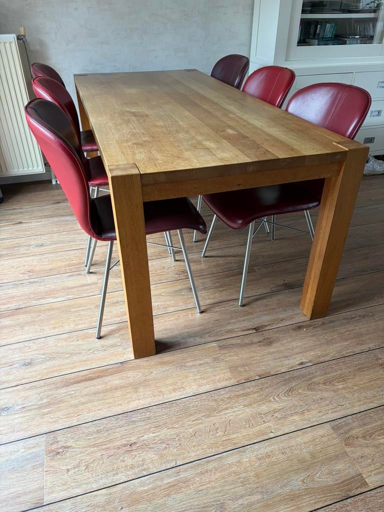 Robuuste eiken eettafel, Huis en Inrichting, Tafels | Eettafels, Ophalen, Gebruikt, Klassiek, Eikenhout